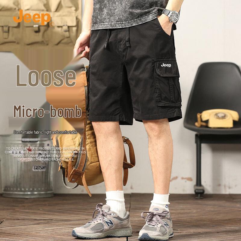 JEEP Men s 2025 Summer Outdoor Casual Cargo Shorts 4XL