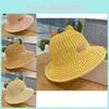 Kids' Adorable Dinosaur Plush Sun Hat Breathable Wide Brim Sunshade Cap Boys' Outdoor Beach Straw Hat