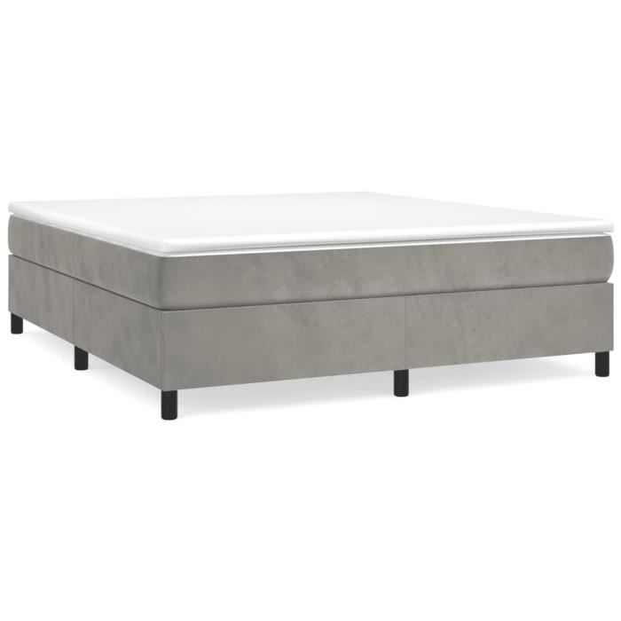 VidaXL Spring Bed Base Light Grey 160x200 Cm Velvet3121126