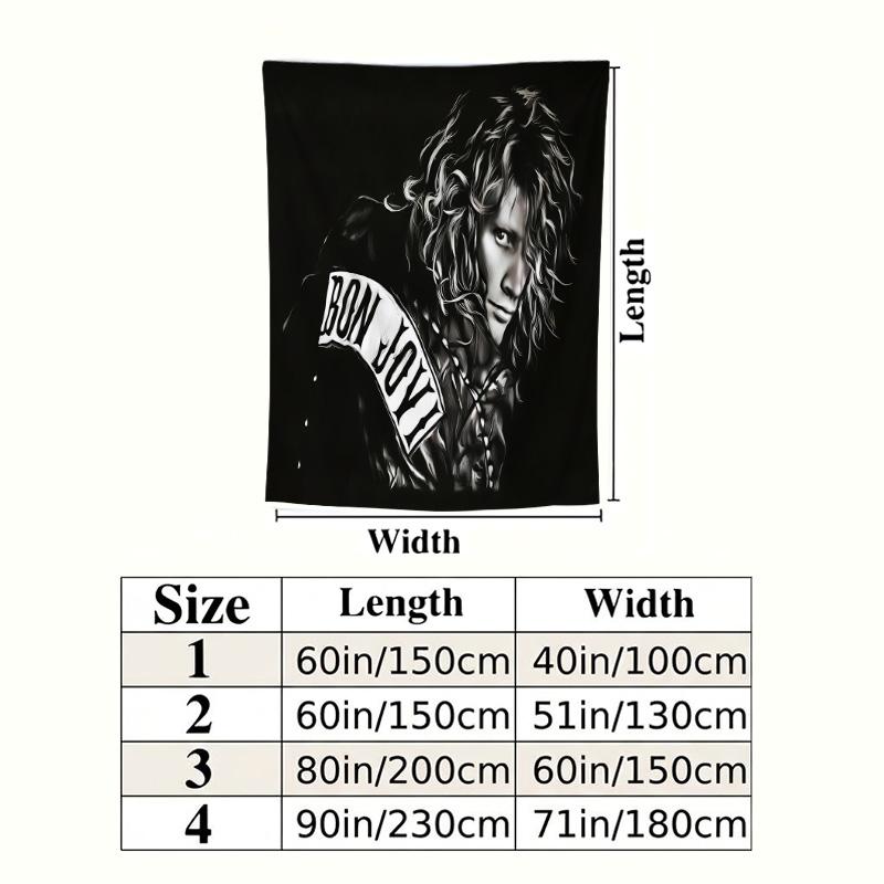 John Francis Bongiovi Jr Wall Tapestry Aesthetic Wall Hanging Printed Fabric Blanket Decorative Tapestries For Bedroom Living Room Home Decor