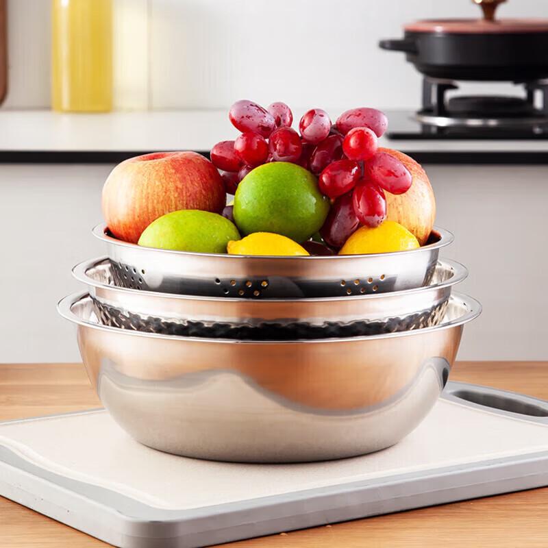 Meichu 3-Piece Stainless Steel Multipurpose Bowl Set