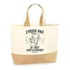 Cabas - PLANETEE - J’peux Pas Je Suis Prof De Musique - Coton Lourd Premium - Fond Jute Large - 18 L (48×37×13 Cm)