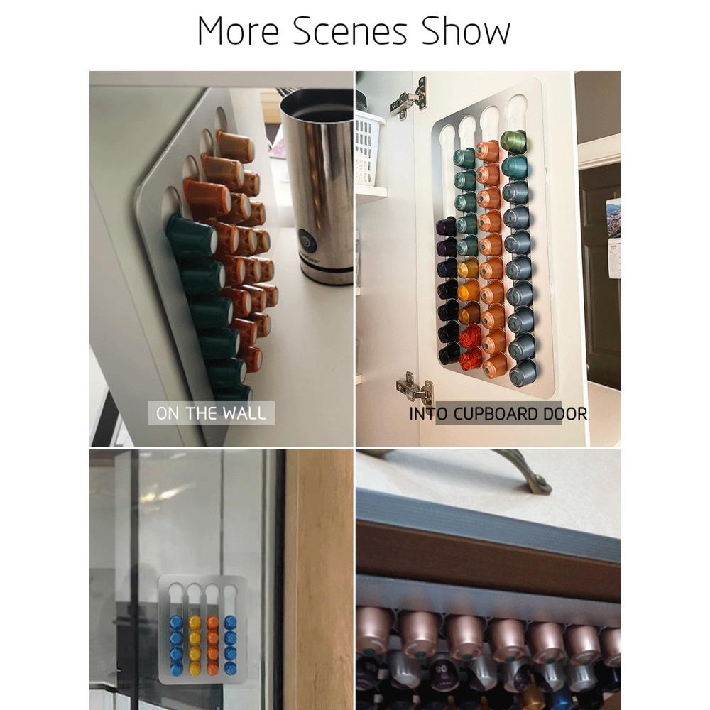 14x11.75 Inches Wall Capsule Holder Durable Plastic Wall Mounted Coffee Holder For Home Kitchen
