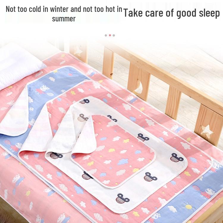 

Большая водонепроницаемая и моющаяся пеленка из чистой хлопковой марли - дышащая, непротекаемая для новорожденных и детского сада. Random Pattern (Boy)