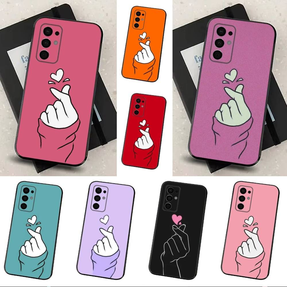 Lovely Hand Heart For Samsung Galaxy A73,J7,22,Note,72,41,31,8,9,52,71,53,32,Soft Black Silicone Cover Case