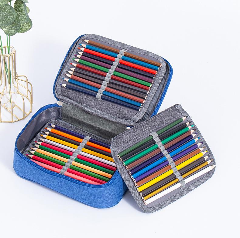 Large Capacity Multi-color Oxford Student Pencil Case & Stationery Box