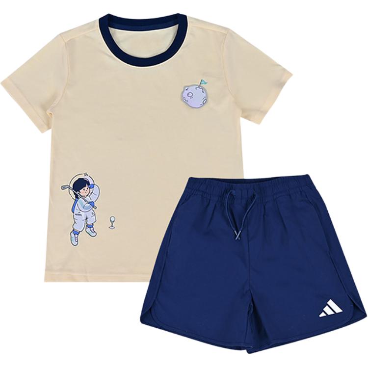 Adidas Casual Sportswear Ecru/Navy Blue Children Aged 3 7 Years Old JM7978 104