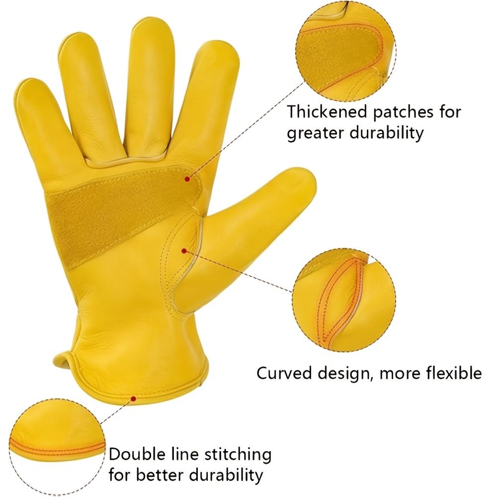 Top-grain Cowhide Leather Gardening Work Gloves Heavy Duty Driver Truck Construction Farm Yard Working Safety Gloves