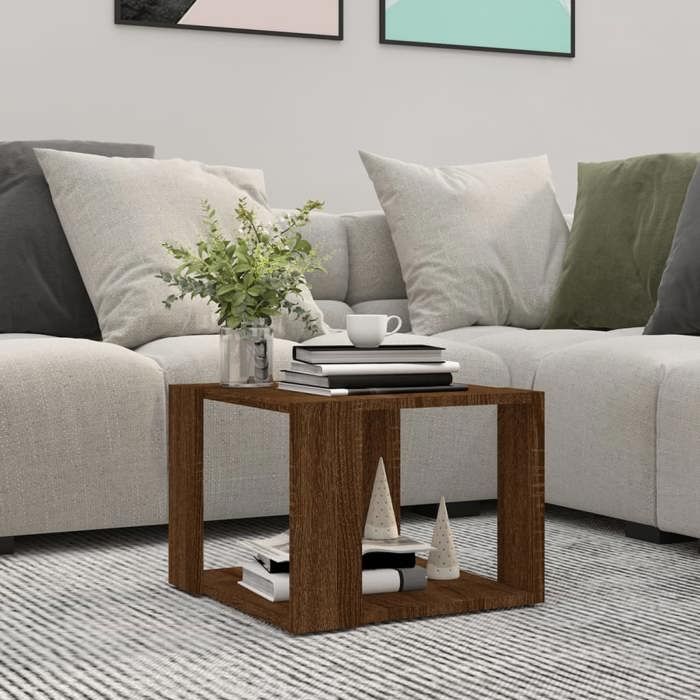 VidaXL Table basse Chêne marron 40x40x30 cm Bois d'ingénierie 815170