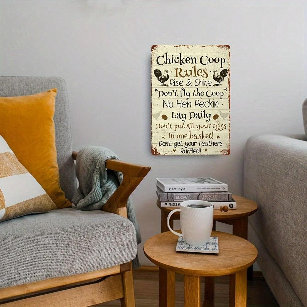 Vintage Farmhouse Tin Wall Art Set of 3 Kitchen Decor Chicken Metal Sign