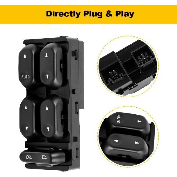 Power Window Switch Driver Side Power Window Master Control Switch Fits for Ford 2001-2003 Explorer Sport Trac Replace 1L5Z14529AB