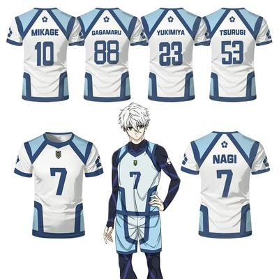Japanese Anime Blue Lock Season 2 New Soccer Jersey T-shirt Men Women's Round Neck Sports Tops Oversized Casual Short Sleeve Top