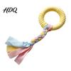 Physical Exercise Toys for Dogs Dog Tug-of-War Toy Rubber Ring with Braided Cloth Strips Interactive Teeth Cleaning Chew Toy Small to Medium