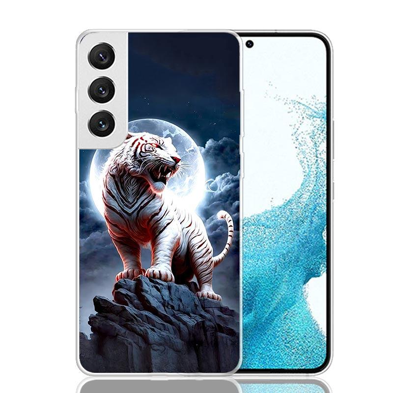 Ferocious Tiger Animal Phone Case For Samsung Galaxy S25 S24 S23 S22 S21 FE S20 Ultra S10 Plus Art Customized Coque Capa S24 S23