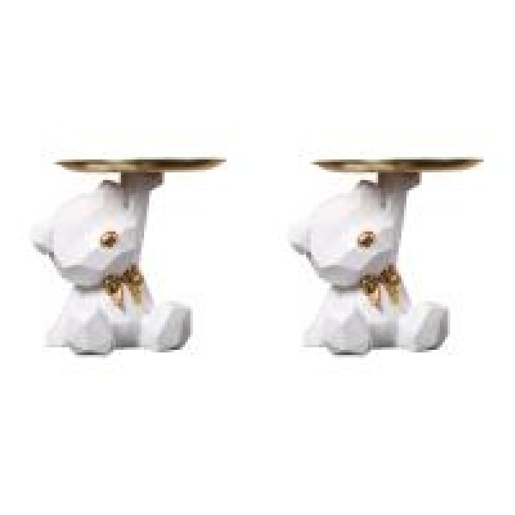 

Geometric Bear Storage Sculpture Resin Key Holder Figurine for Home (white)