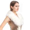 Faux Fur Scarf with Velvet Lining Invisible Fur Clip Artificial Fur Shawl Dresses Coats Fake Collar Neck Scarf