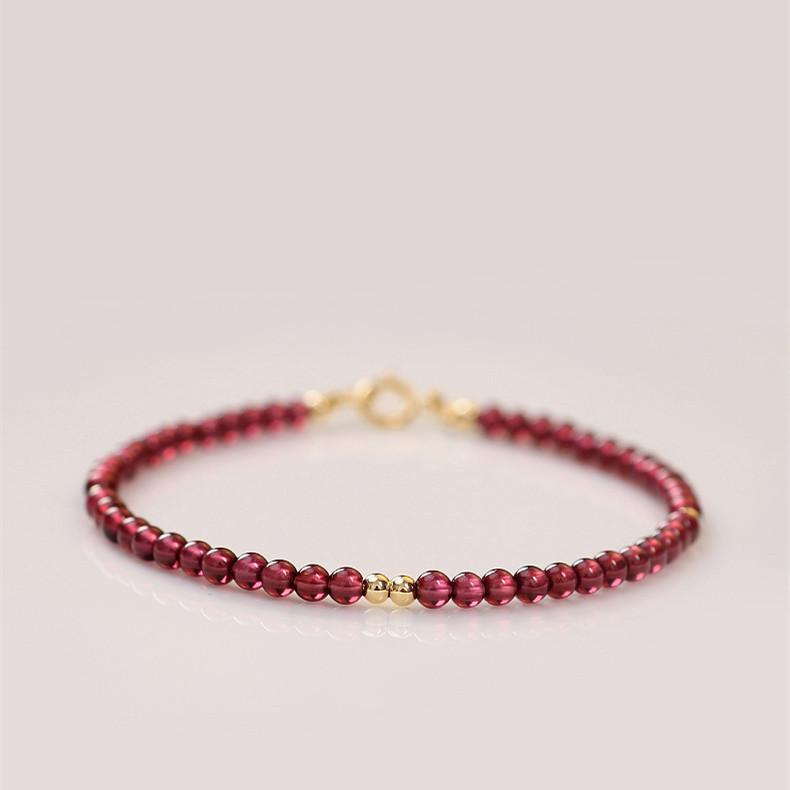 Extremely fine natural garnet bracelet ins niche design crystal beaded bracelet retro jewelry wholesale