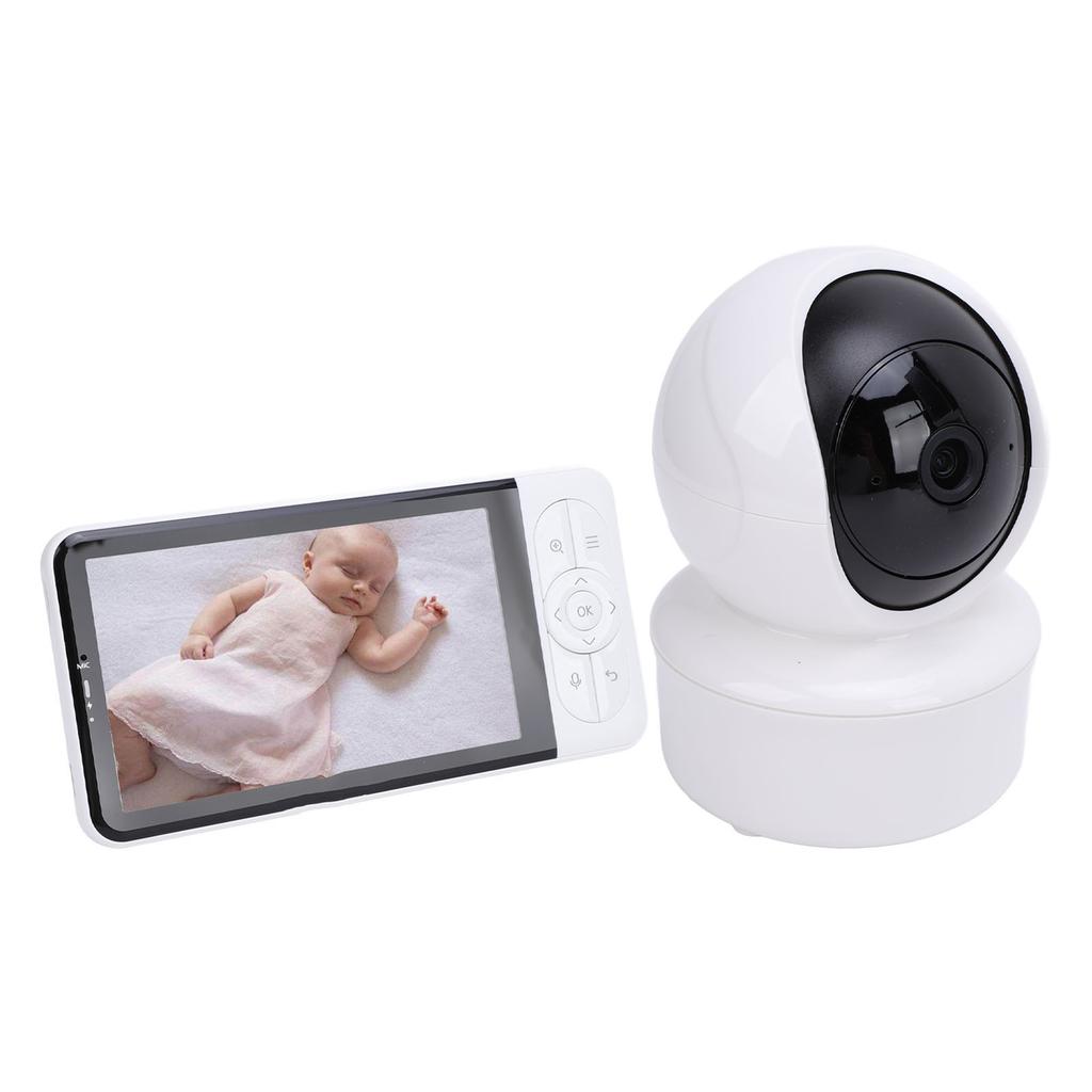 Infant Camera 5 Inch Display Two Way Talk Temperature Humidity Music Wireless Large Wide Angle