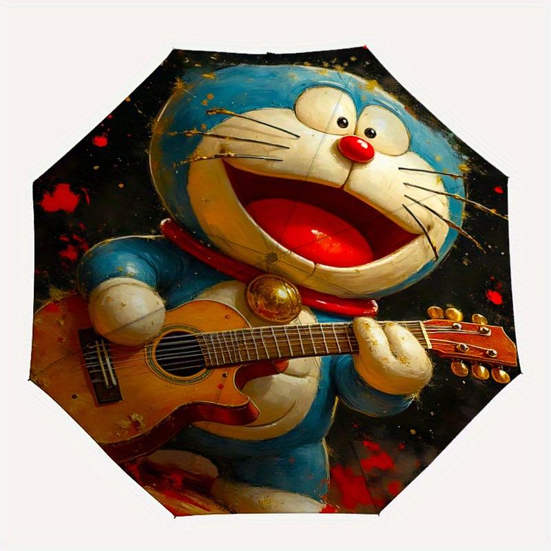 

1pc Guitar Doraemon Automatic Open Umbrella - 8-Rib Compact Foldable Design, Durable Fabric for Casual & Fashion Use, 085