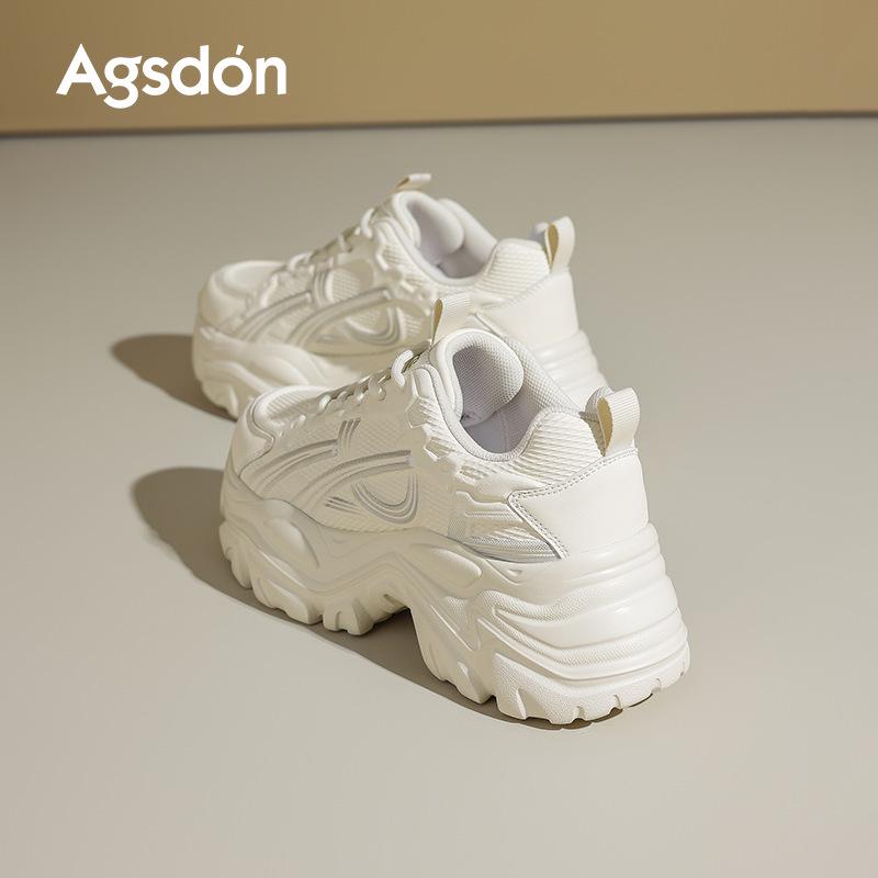 Ougushideng Women's 2025 Autumn Height-Boosting Thick-Soled Casual Sneakers