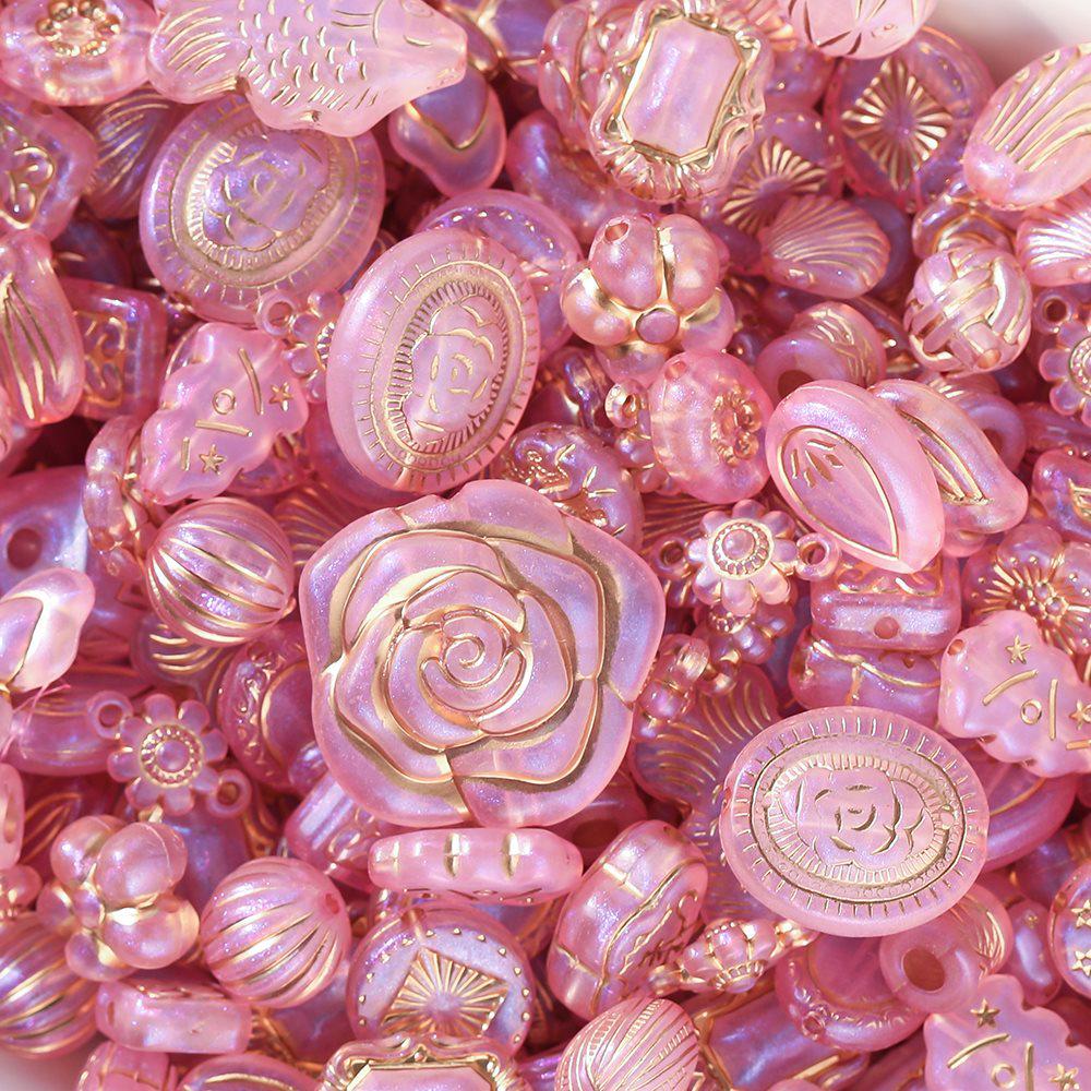 Acrylic Retro Gilded Czech Glass Beads for DIY Jewelry Making