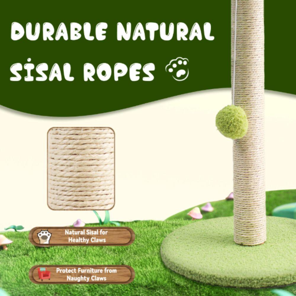 Green Leaves Cat Scratching Post Sisal Rope Interactive Toys Cat Supplies Cat Tree  Kitten Use