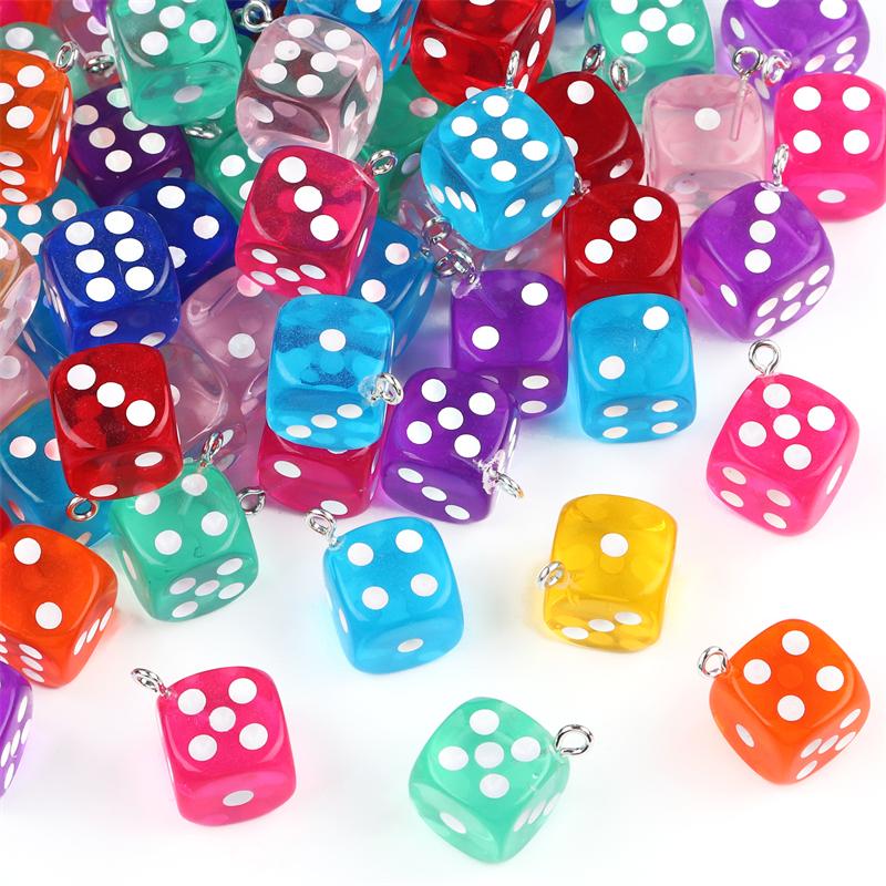 

14 мм смоляные кости подвески квадратные кости кулон для ожерелья браслет серьги DIY ювелирные изделия ремесло аксессуары 10pcs разноцветный