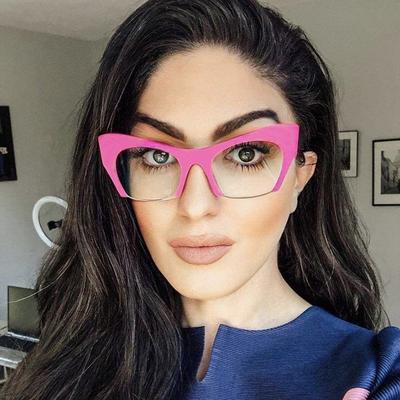 Damenbrille Anti-Blaulicht Mode Persönlichkeit Retro Künstlerisch Halbrahmen Katzenauge Schlichte Brille Student Täglicher Arbeitsweg Streetwear Brille KTB