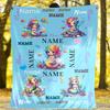 Mermaid Fantasy Ocean Adventure Artwork Design Customizable Outdoor Blanket Personalized Name Soft Warm Cozy Throw For Picnics Outdoor Travel And