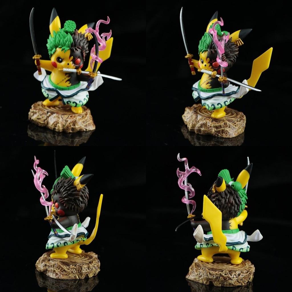 One Piece Roronoa Zoro Pikachu Action Figures Model Toy Desktop Gift Decoration