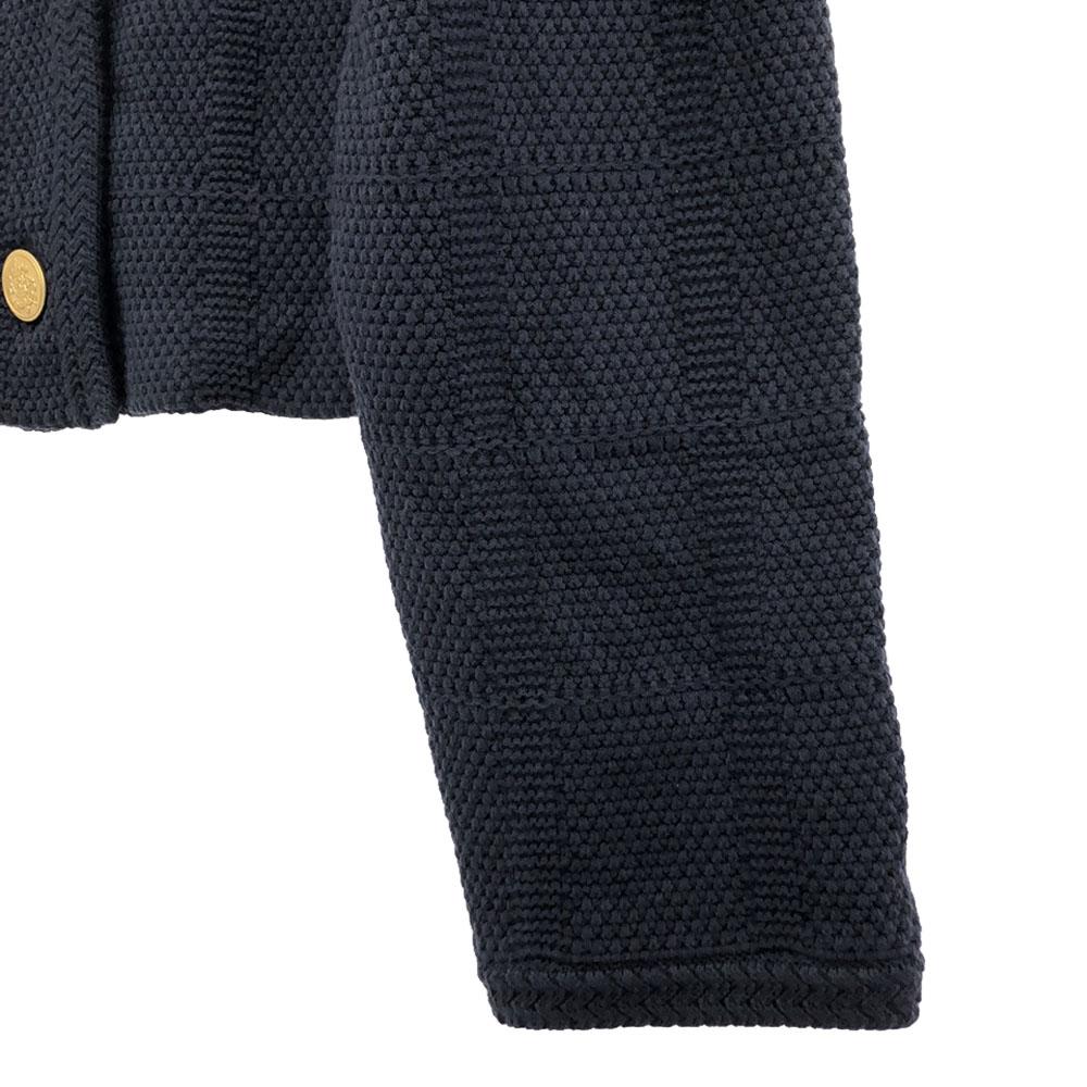 SNIDEL SWNJ241118 Langärmige Tweed Strickjacke F Marine Damen Gebraucht