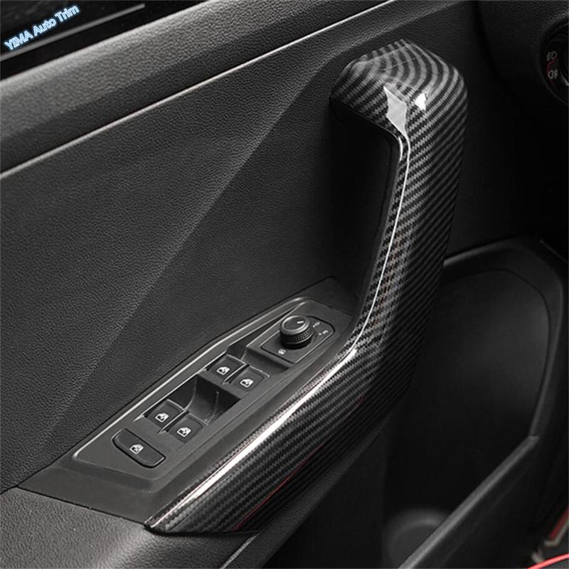 ABS Carbon Fiber Inner Door Armrest Handle Cover Trim For Volkswagen T-Roc T Roc 2018 - 2025 Car Accessories