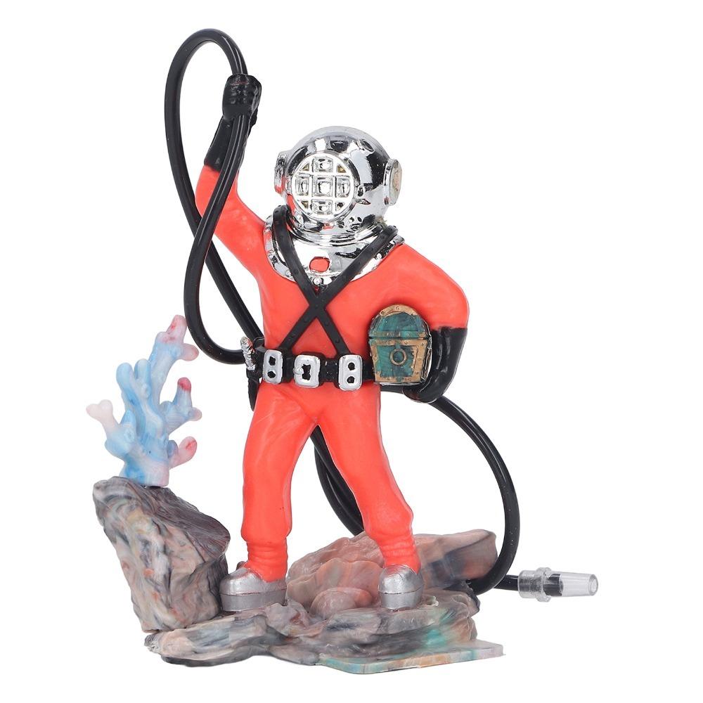 Exquisite Air Action Aerating Diver Decoration White/Red Hose Attachment Aquarium Decoration Deep Sea Style Fish Tank Ornament