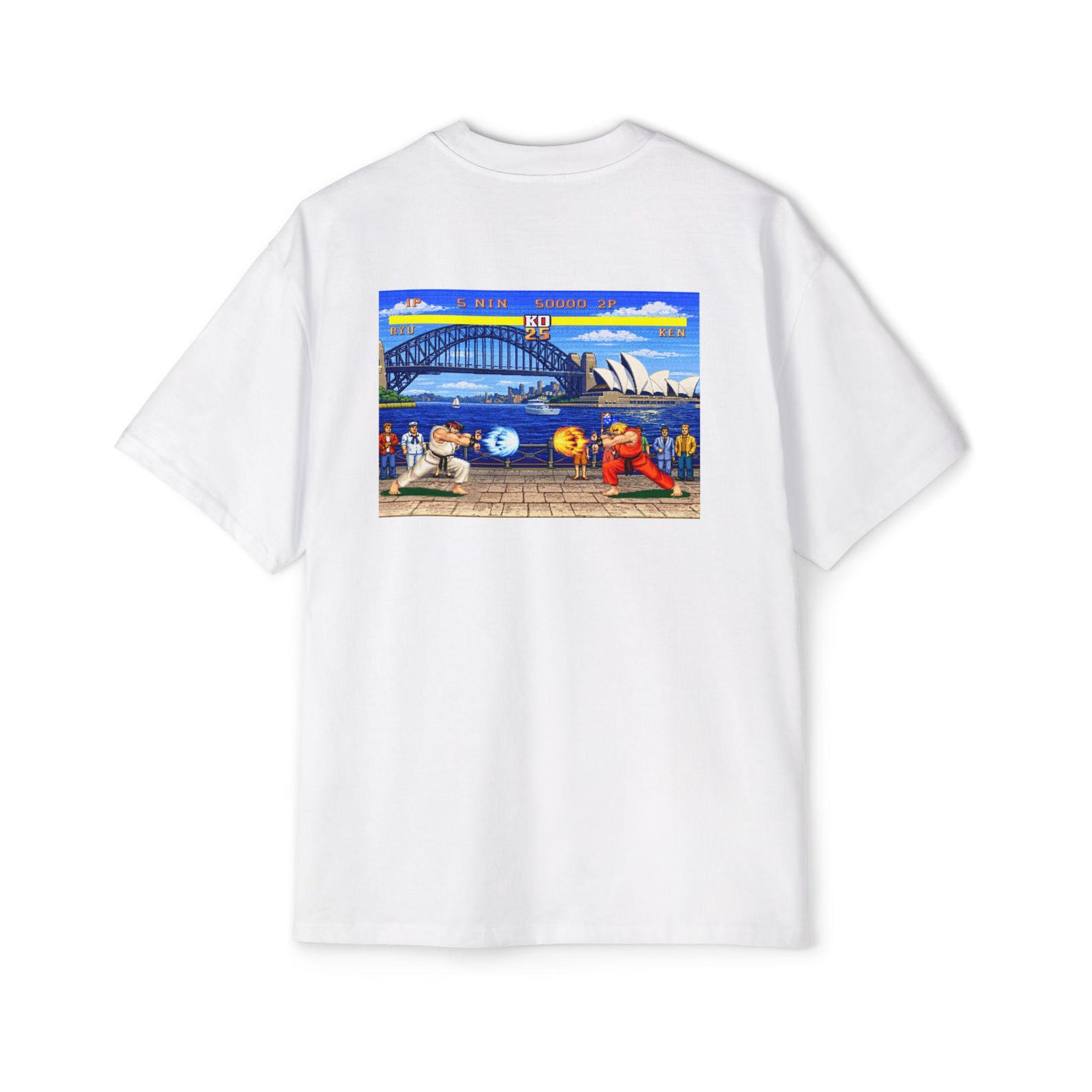 Sydney Retro Gaming T-Shirt | Japanese Style Streetwear Tee | Street Fighter Sydney Graphic Shirt | Vintage Gaming Tee | Pixel Art Streetwea S