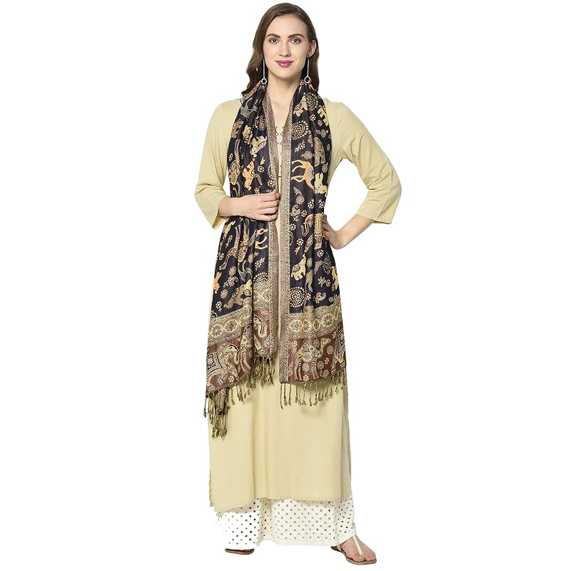 Weavers Villa Women' Soft Viscose Scarf, Scarves, Stoles ( ), 0cm X 0cm