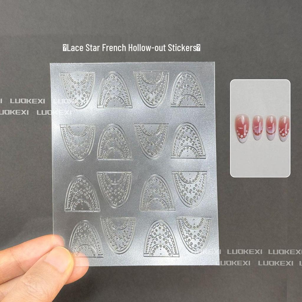 Autocollants Transparents Creux pour Nail Art: Étoiles, Rayons, Papillons, Cœurs, Colle à Patte, Pochoirs de Peinture en Spray