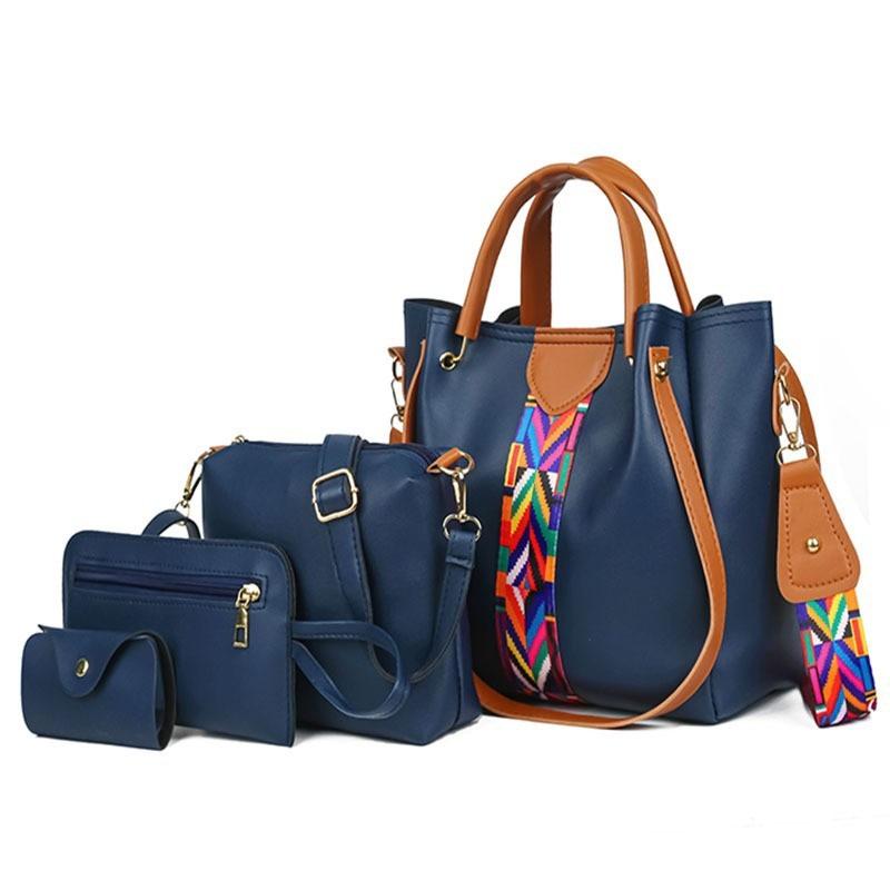 Women's bag new fashionable four-piece set, mother and child portable shoulder messenger bag, bucket bag, multi-piece hand carry