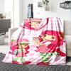 1pc Princess Strawberry10 Blanket, Gift, for Men and Women, Soft Blanket, Good for Sofa Bed Couch Travel, Lightweight Flannel Blanket