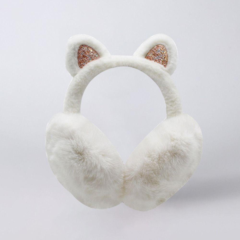 Fluffy Cat Ear Earmuffs Foldable Foldable Thermal Earmuffs Faux Fur Ear Warmers  Winter Outdoor