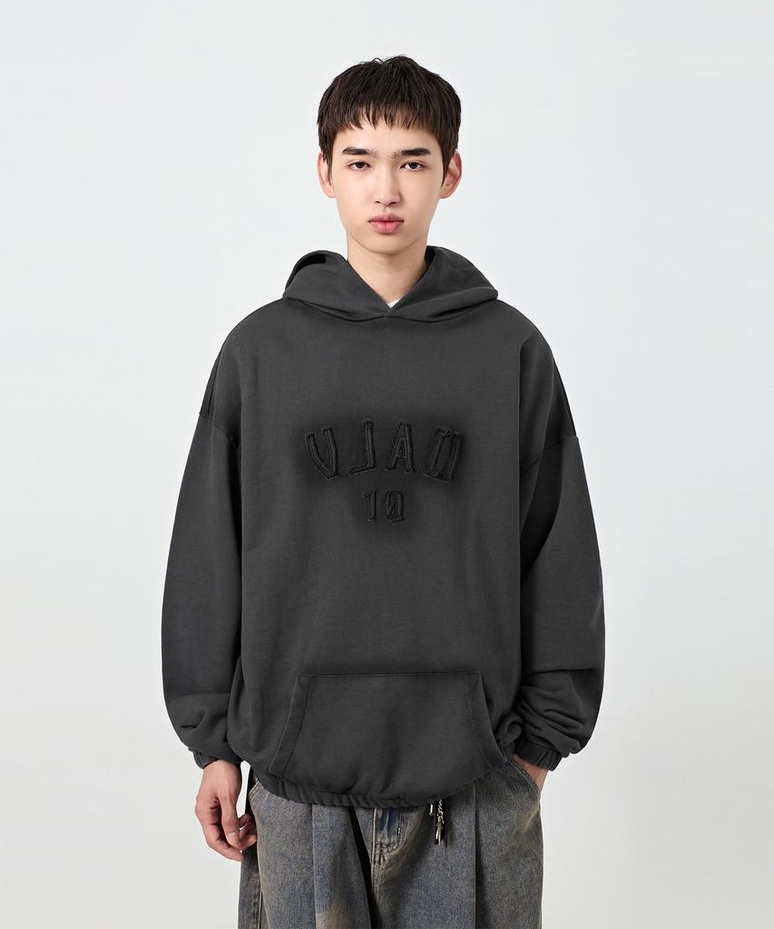 Vlad Hand Brush Applique Hoodie_Pigment Charcoal