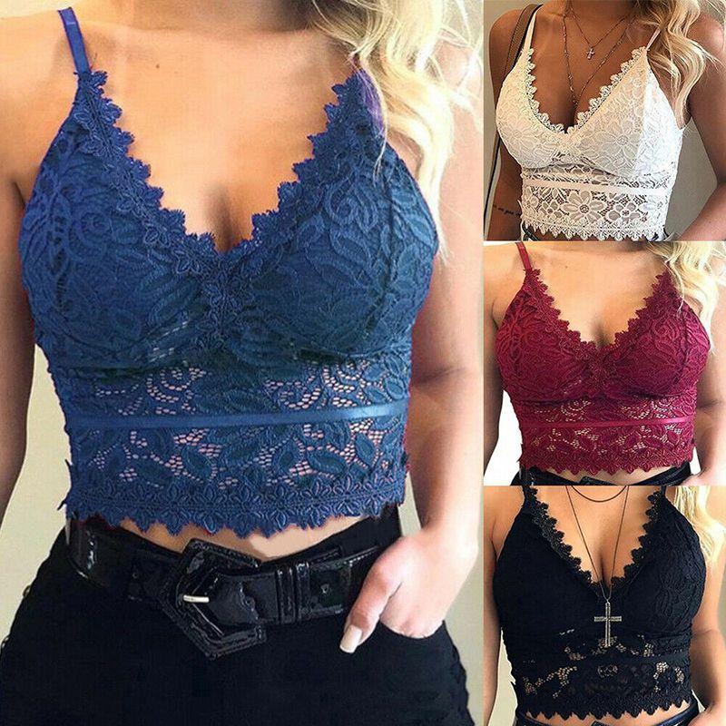 Bralet Bralette Womens Lace Bra Bustier Crop Top Ladies Camisole Cami Tank Vest
