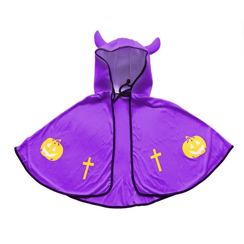 Halloween Cape, Children's Fancy Dress Party Demon Horn Cape Cape Cosplay Witch Dress Up Costume