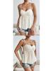 European & American Summer Fashion Chiffon Camisole with Lace Floral Trim