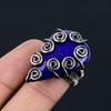 Natural Lapis Lazuli Gemstone Handmade Copper Wire Wrap Ring Size 5.5 e0A98