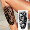 1 Sheet Waterproof Jesus With Cross Thorn Temporary Tattoos For Men Women Realistic Zeus Warrior Tatoos Temp Fake Tattoo Sticker