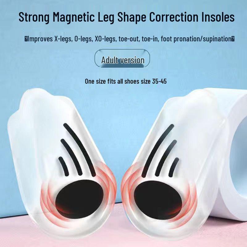 O-leg Silicone Correction Insole: 4th Gen Volcanic Magnetic Heel Pad for X/XO-Type Alignment