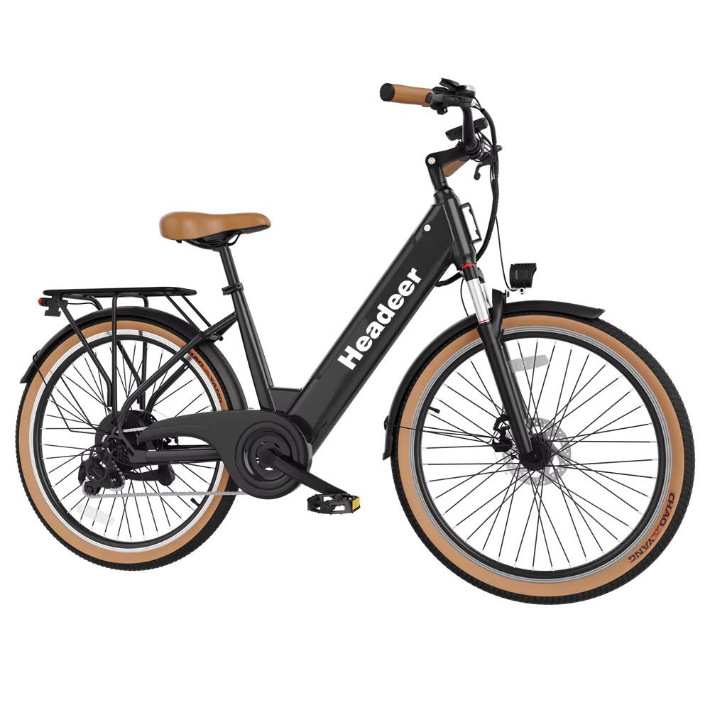 HEADEER BD26195 26 Zoll Pendler E-Bike 7-Gang Stahlrahmen 350W Motor 48V 11.5Ah Akku Elektrofahrrad 35KM/h MAX Geschwindigkeit schwarz