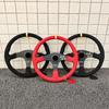 JDM Modified Style Suede Steering Wheel 14inch Flat Dish Racing Tuning Steering Wheel for Universal