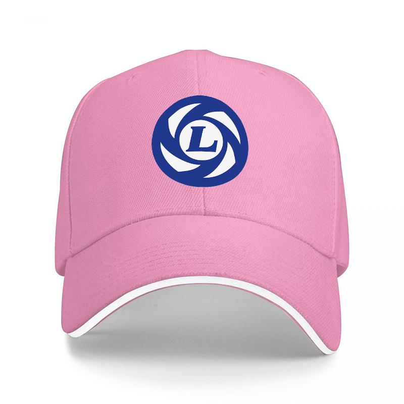 L Logo Baseball Cap Black with Blue and White Embroidered Design Adjustable Fit for Adults Casual Streetwear Style Hat