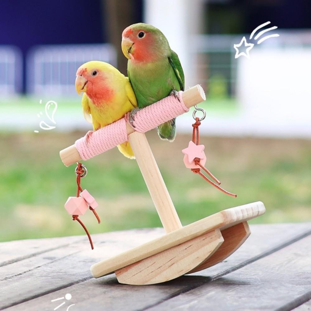 Bite-resistant Parrot Perch Stand Wear-resistant Parakeet Teeterboard  Cage Accessory